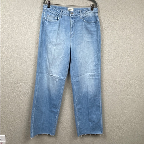 New L’Agence Scottie Wide Leg High Rise Jeans Bayview Light Blue Sz 31 - Picture 2 of 12